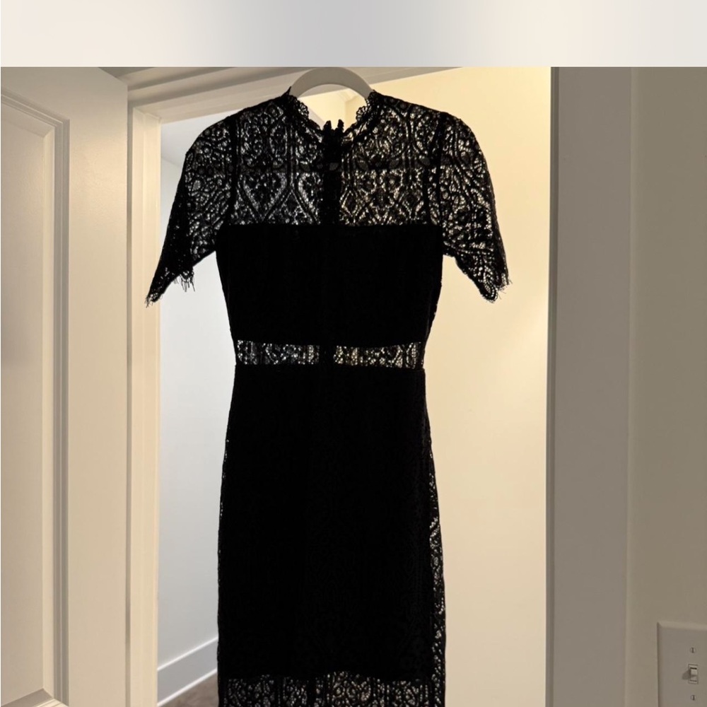 Lulu's Black Lace Midi Dress